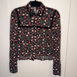 Floral embroidered top